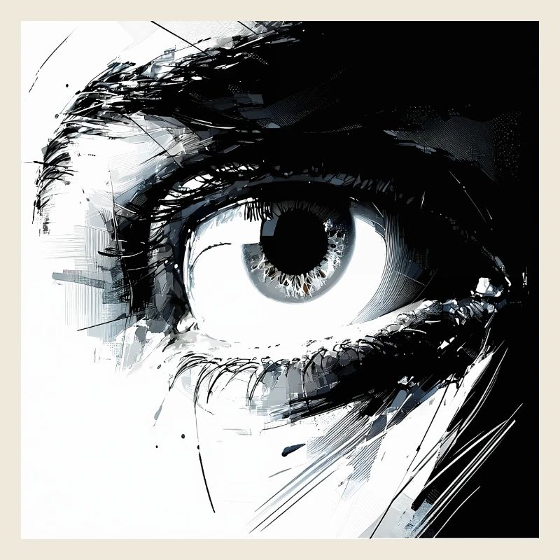 Abstract eye in black and white