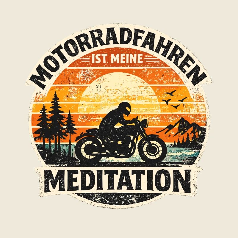 Coucher de soleil de méditation à moto