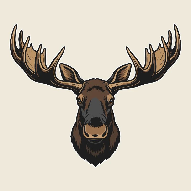Élan Majestueux Forêt Logo Mascotte Moose