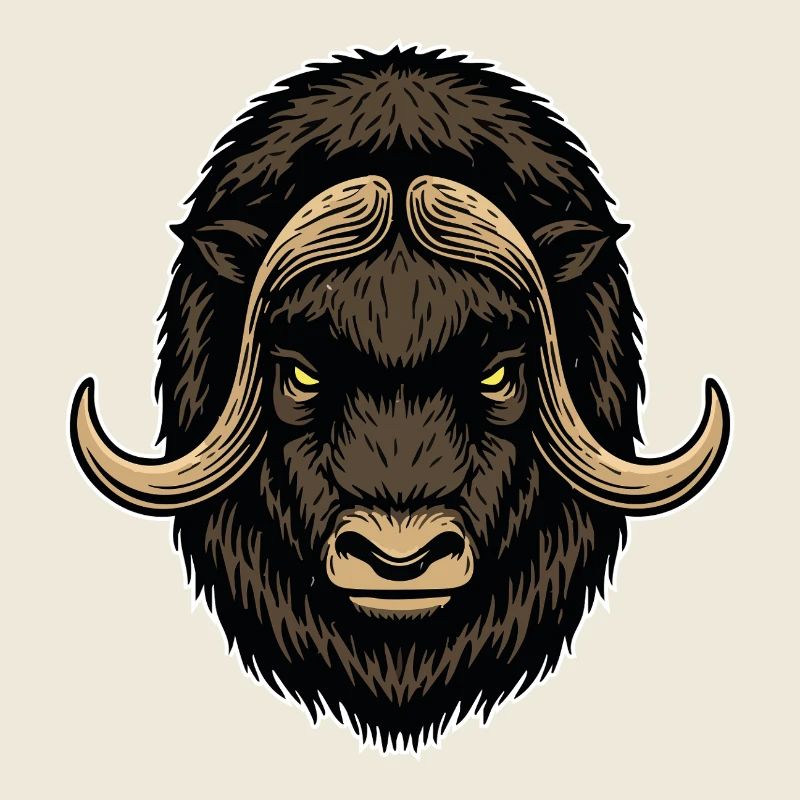 Arktische Moschusochse Wildmaskottchen-Logo