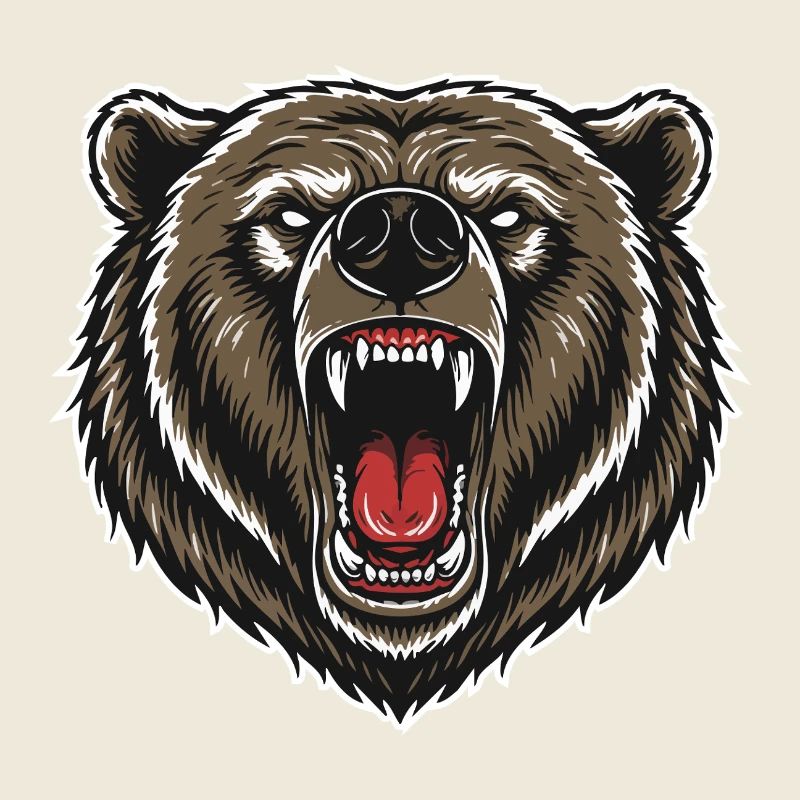 Wild Grizzly Bear Anger Logo Maskottchen Bär