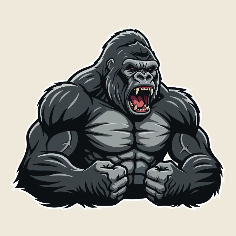 Gorilla Muscular Anger Gorilla Maskottchen-Logo