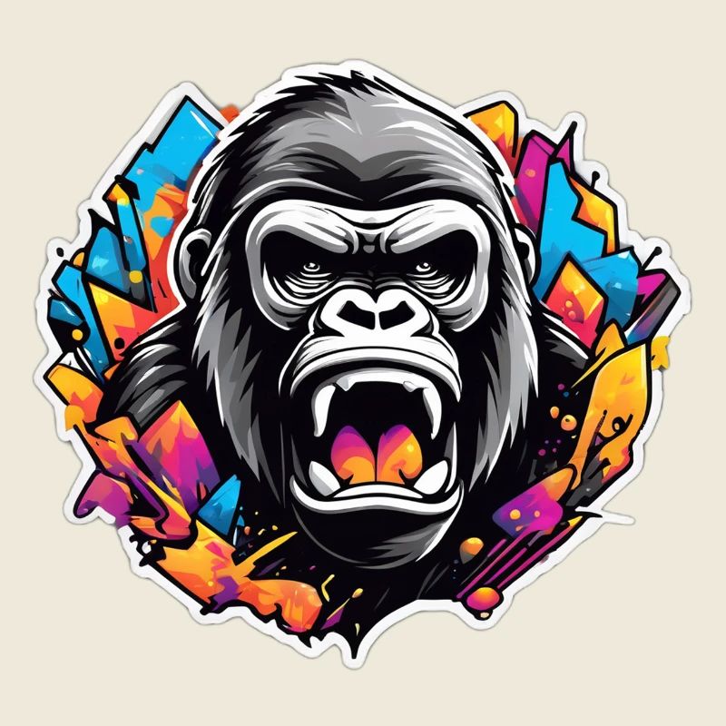 Gorille Graffiti Éclatant