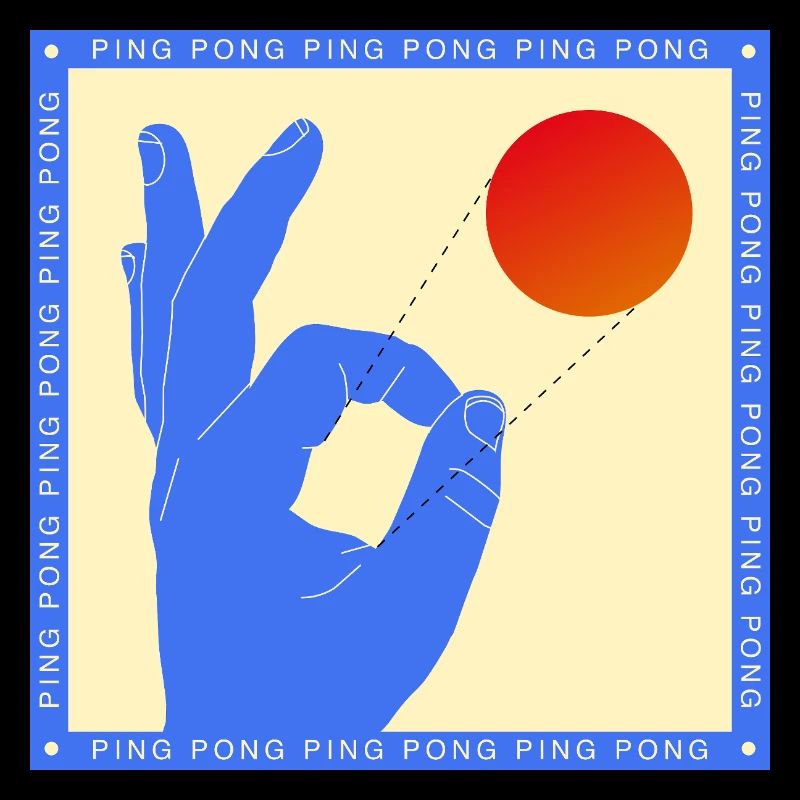 Retro Pop Art Ping Pong Flick Graphic
