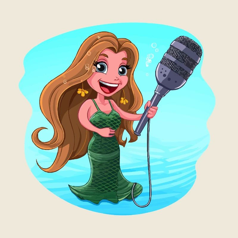 Microphone de karaoké chantant une sirène