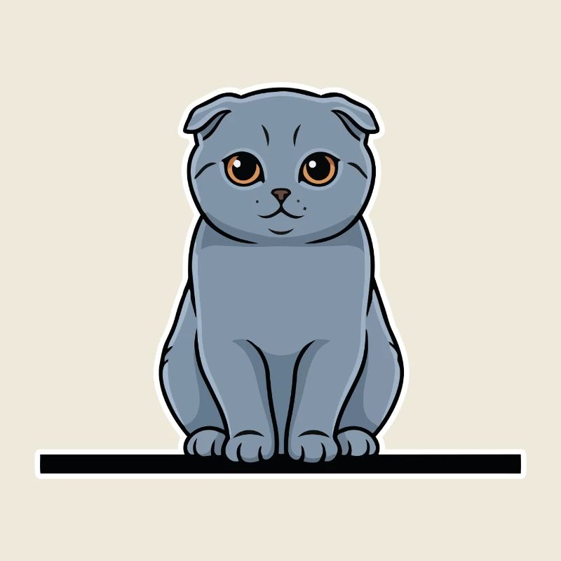 Scottish Fold Cat Grey-Amber Eyes Porträt