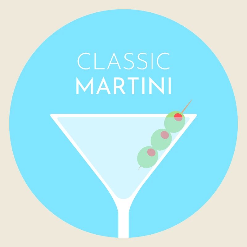 Cocktail Martini classique - Décor de couleur plate