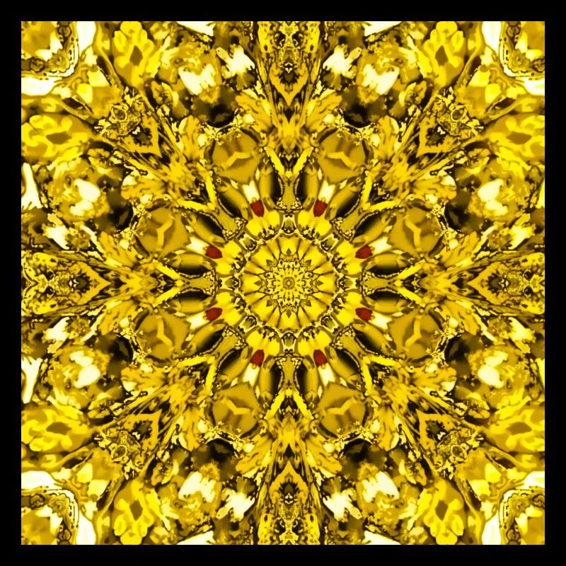 Gelbe Mandala radiales Muster