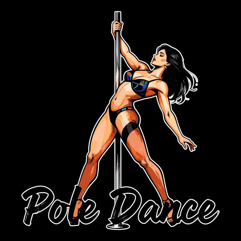 Silhouette de pole dance – Art élégant Pin-Up