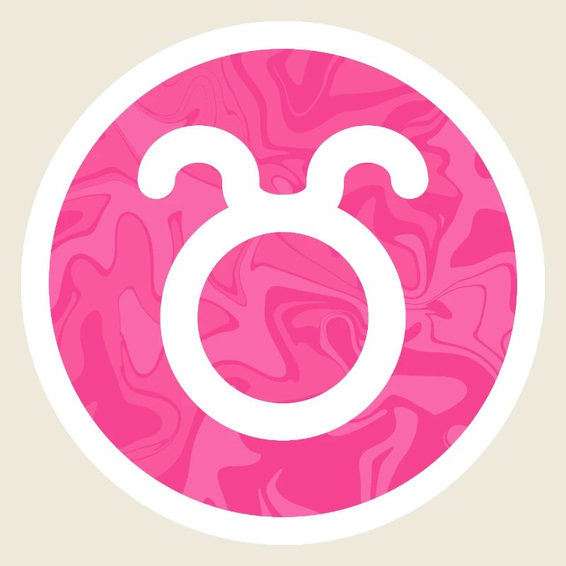 Signe du signe du Taureau : Symbole de marbre rose