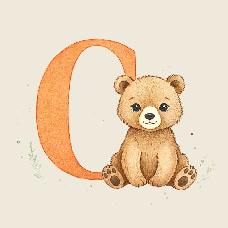 C Buchstabe mit Teddy Illustration
