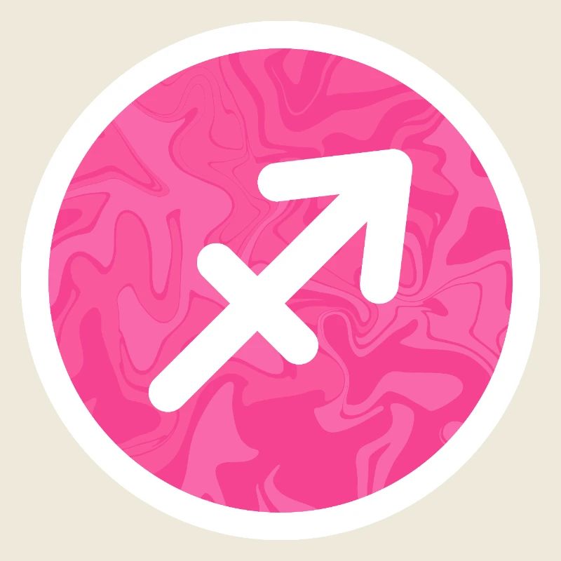 Signe du signe du zodiaque du Sagittaire : Symbole de marbre rose