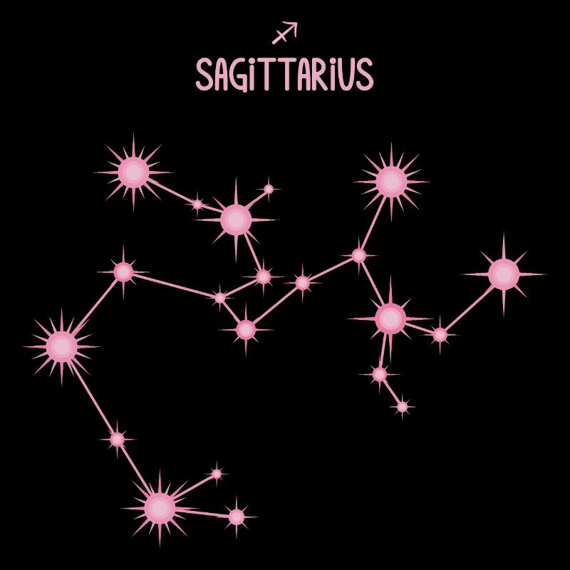 Sagittarius Zodiac Sign Star Constellation Pink