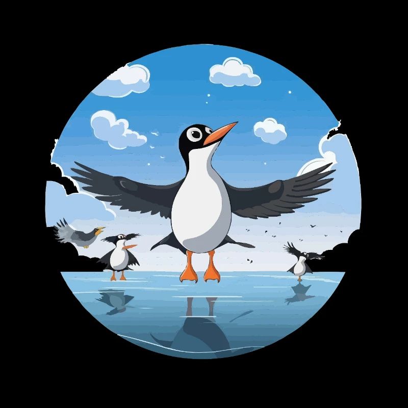 Pinguin Kreis am Eissee