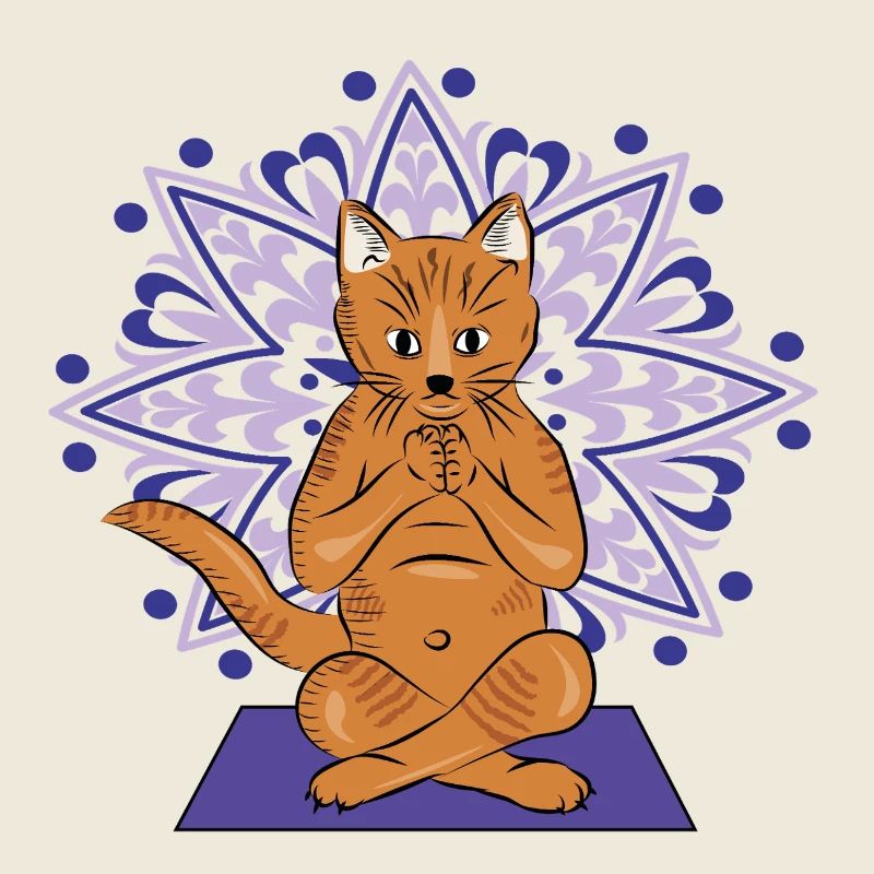 Mandala méditatif du chat