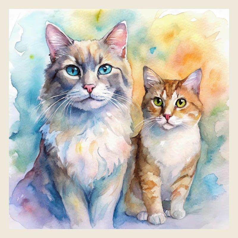 Aquarell-Katzen-Porträt