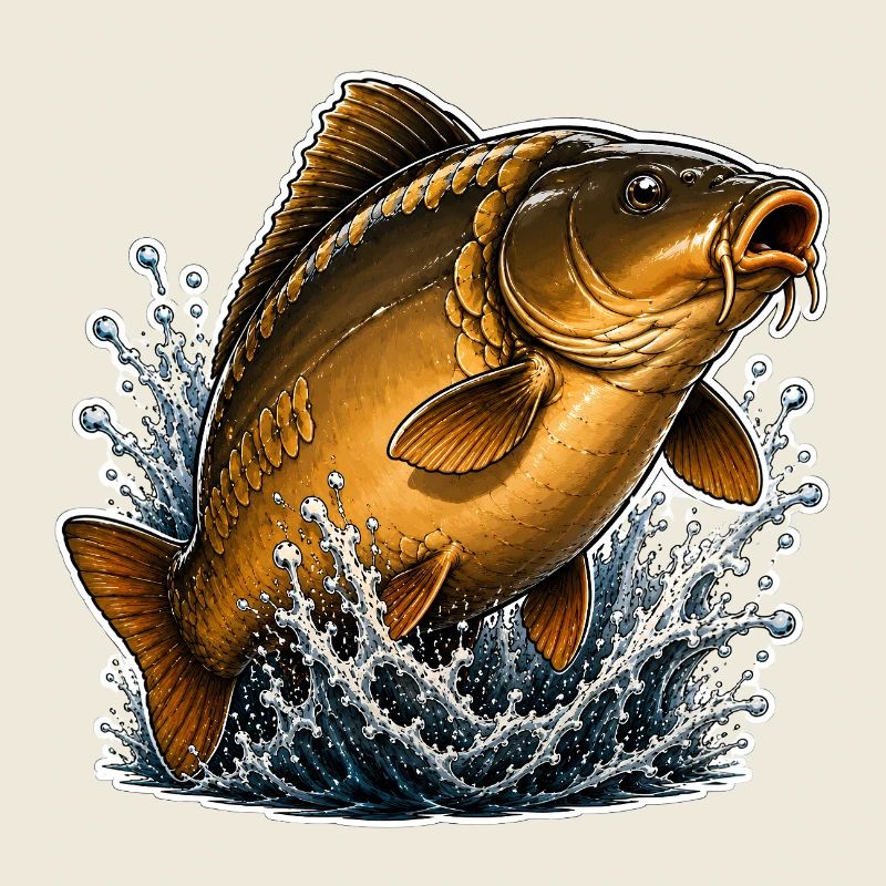 Mirror Carp Splash Fishing Design