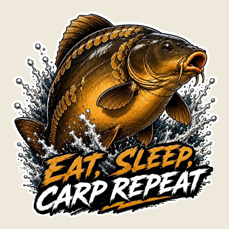 Eat Sleep Carp Repeat Mirror Carp Gift