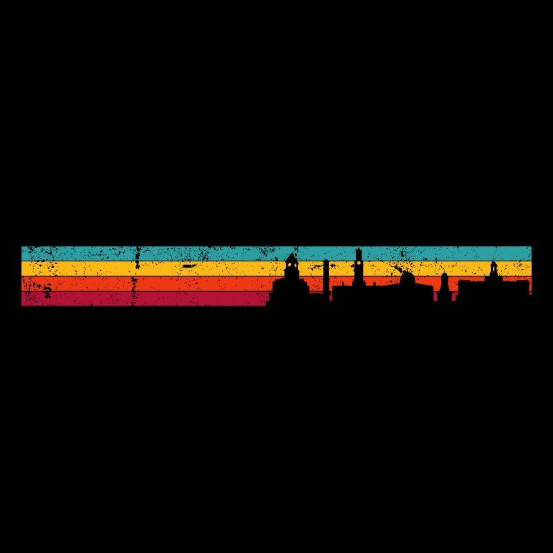 Retro Sunset Skyline Stripes