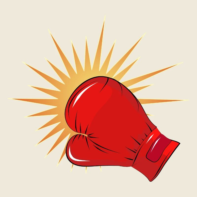 Roter Boxhandschuh mit Schlag-Effekt