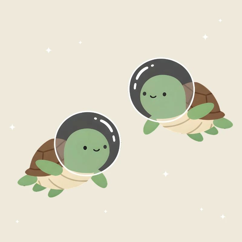 Tortues de l’espace mignonnes