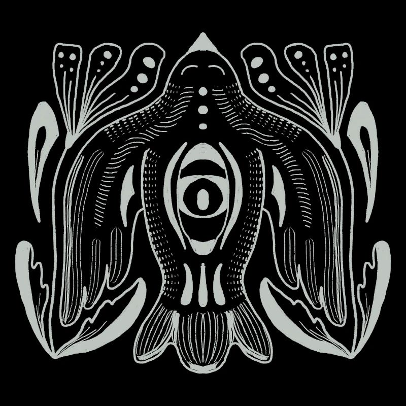 Œil de style mandala avec tentacules