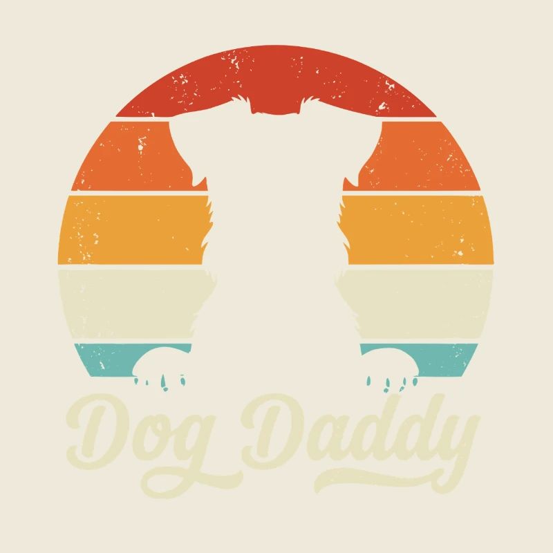 Papa de chien rétro Papa de Coucher de soleil Drôle