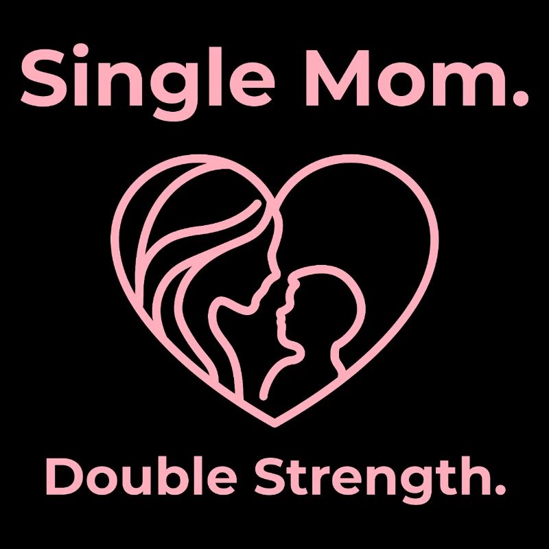 Alleinerziehende Mutter Doppel-Stärke-Herz