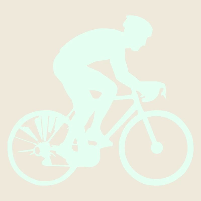 Cyclist Silhouette Mint