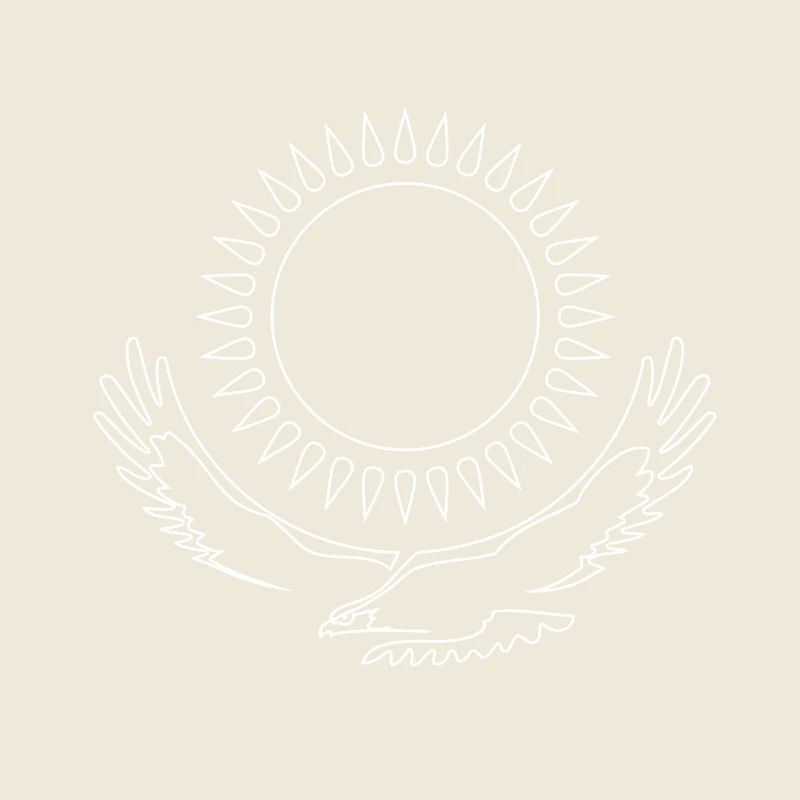 Kazakhstan Eagle steppe eagle line white flag