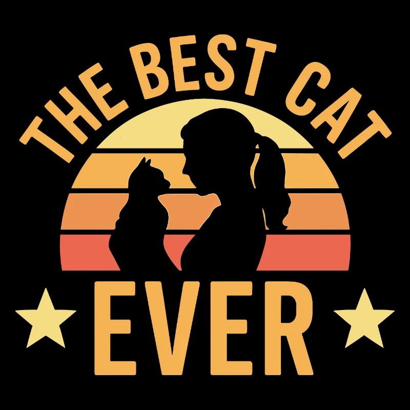Best Cat Ever Sunset Silhouette