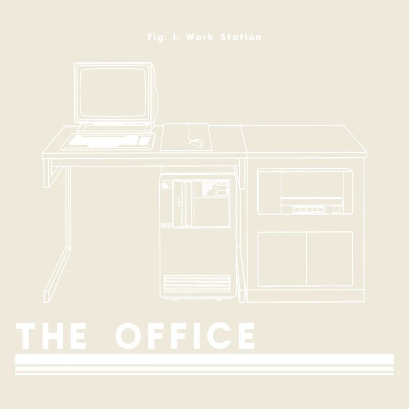 Silhouette de bureau rétro