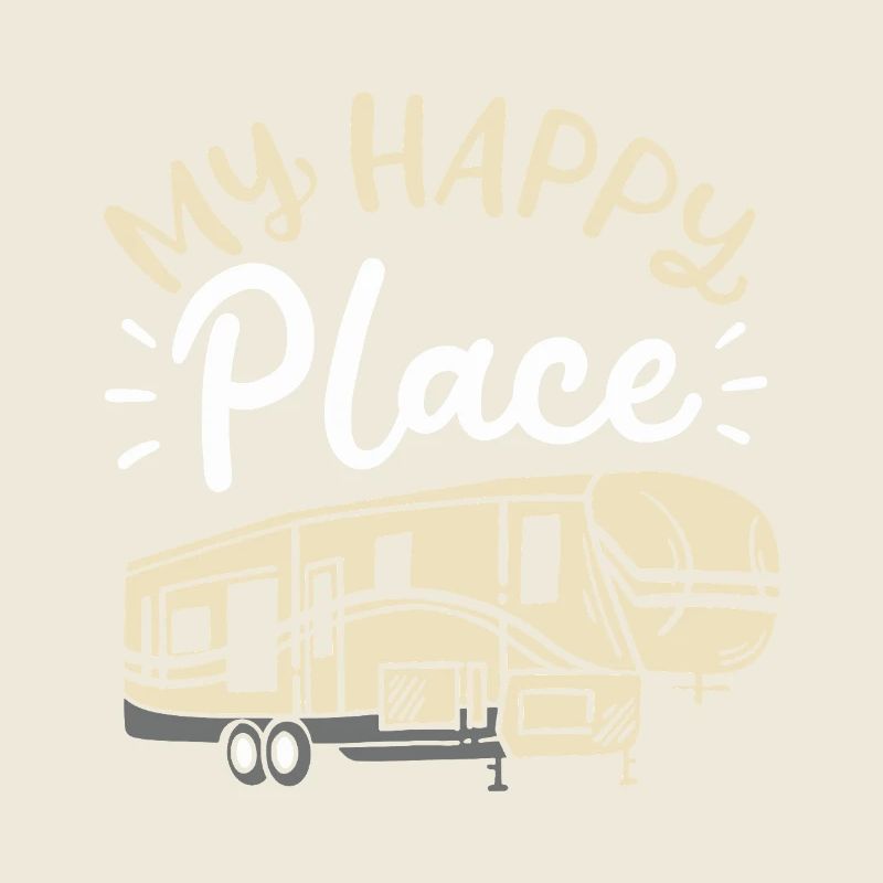 Mon Happy Place Camping rétro Camping Art de voyage