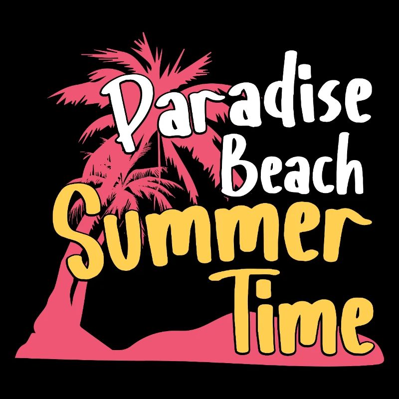 Paradise Beach Summer Time Retro Design