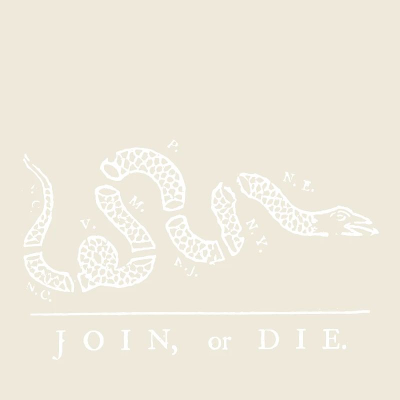 Gadsden alte Flagge beitreten oder die franklinwhite