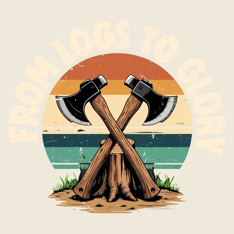 Lanceur de haches, bûcheron, des bûches à la gloire