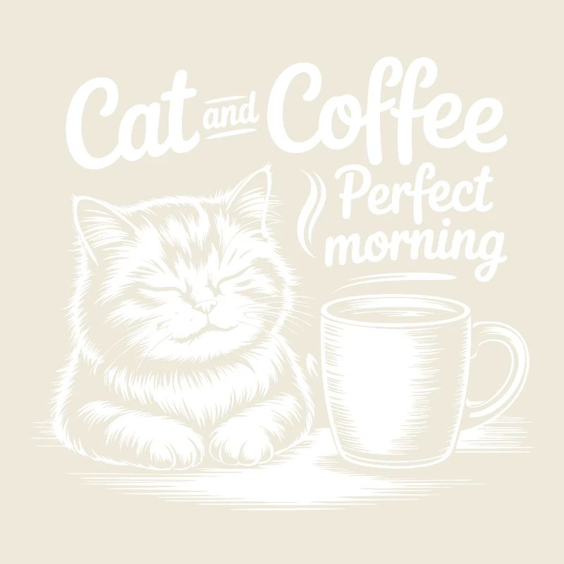 Katze und Kaffee Perfekter Morgen