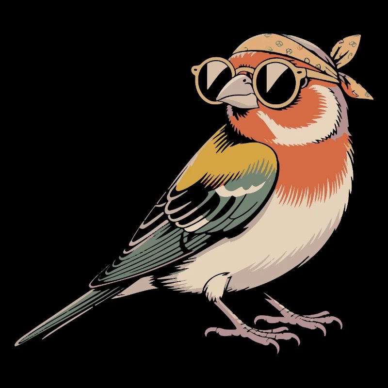 RetroVogel mit Bandana