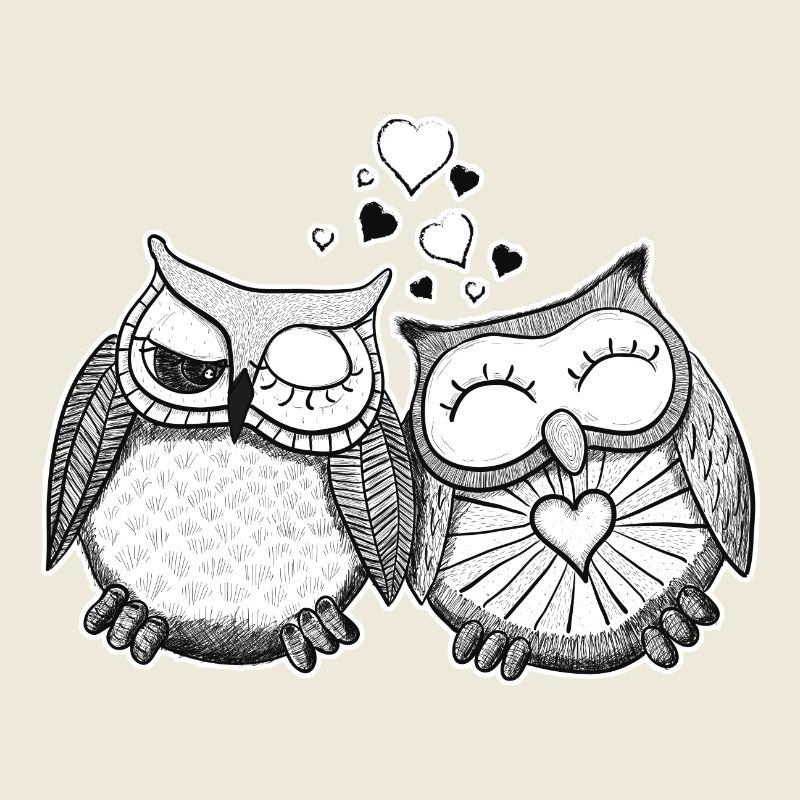 Verliebte Eulen Paar