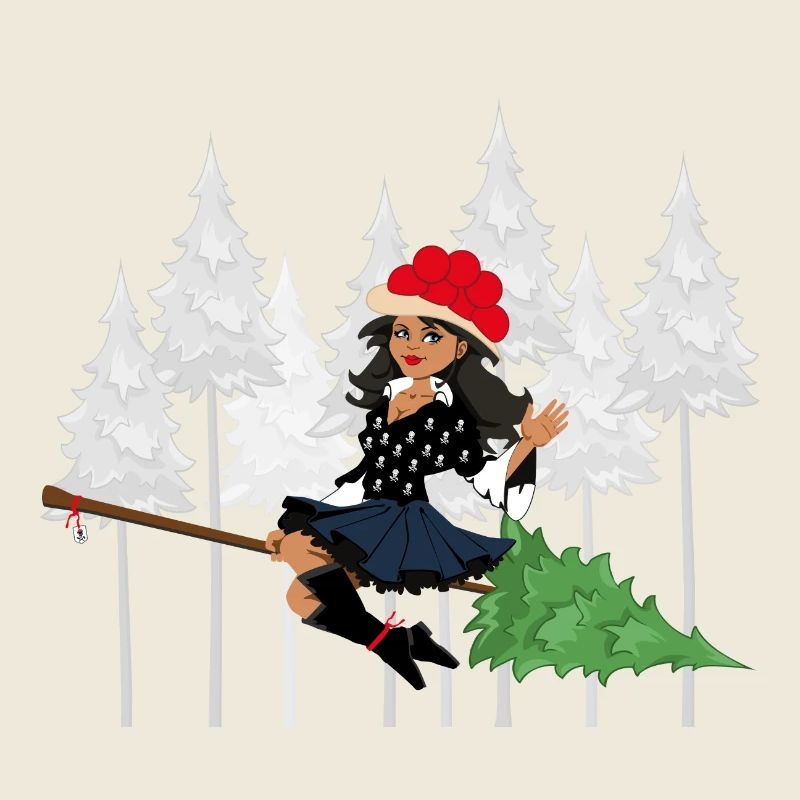 Modern Black Forest Witch Bollenhut Broom