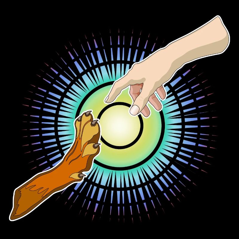 Hundepfote Menschenhand