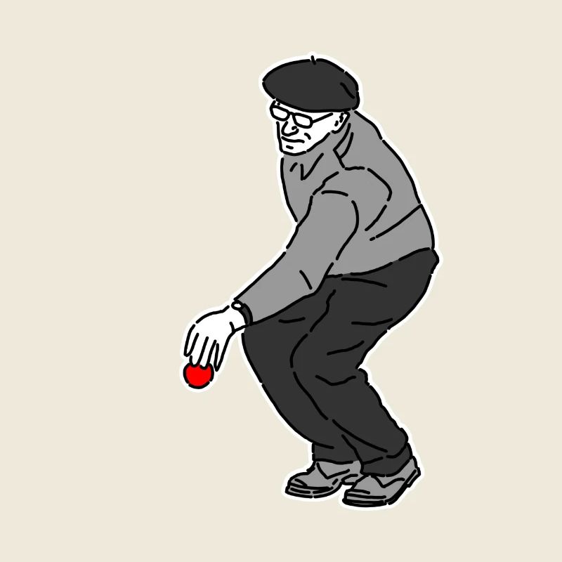Joueur de pétanque gaucher