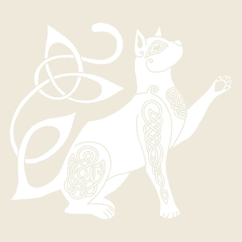 Keltische weiße Katze