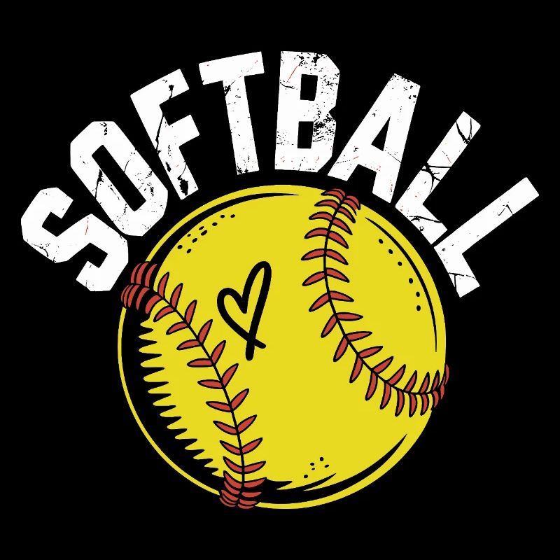 Softball Illustration mit Herz