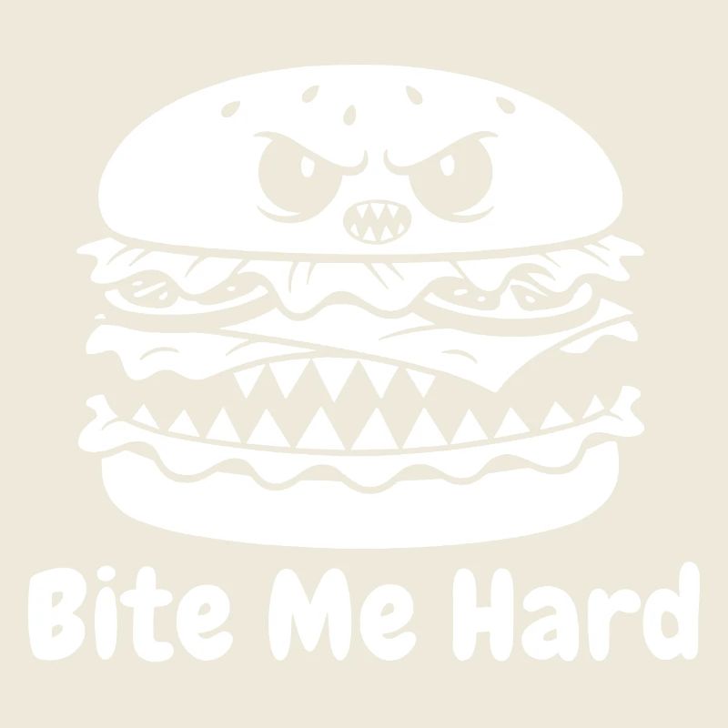 Angry hamburger bite design
