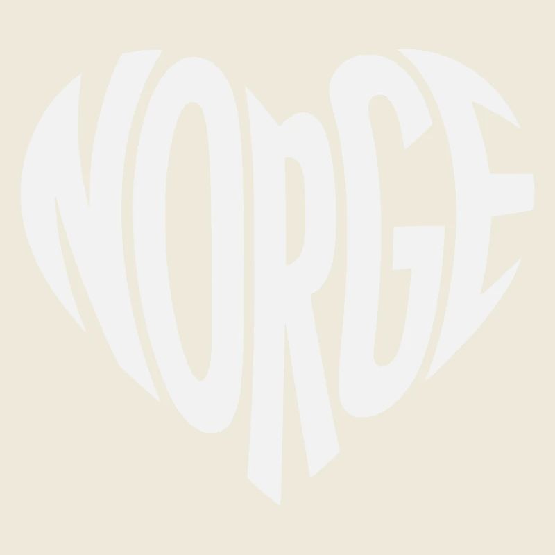 Norge, Norwegen Herz Typo