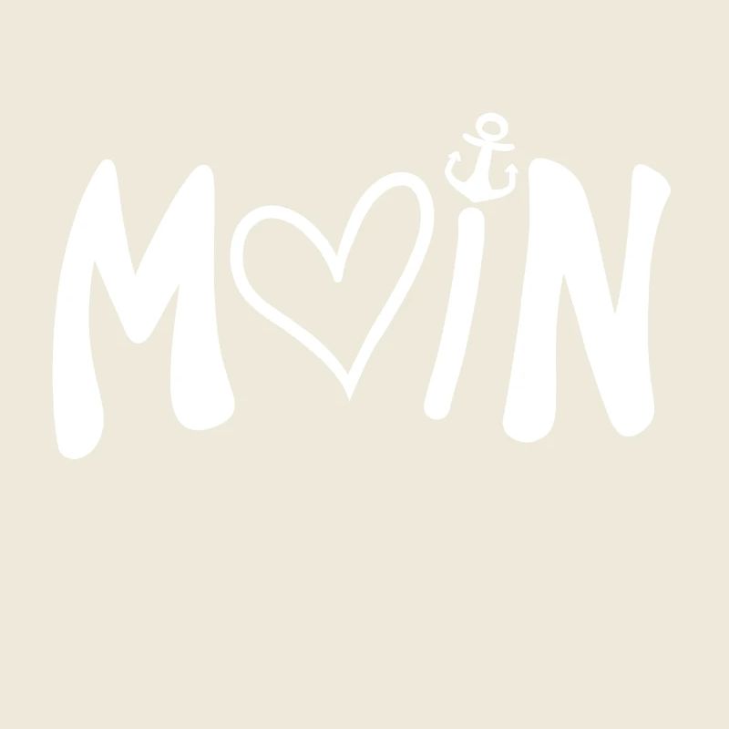 Moin weiß Herz Anker