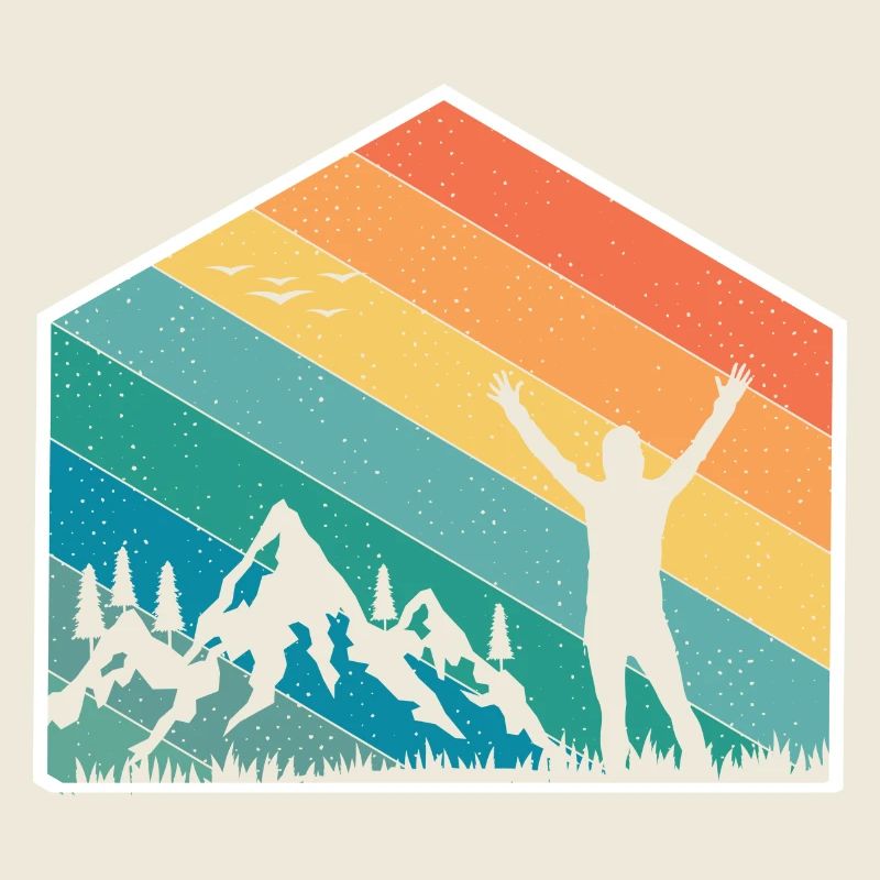 Berge Silhouette Regenbogen