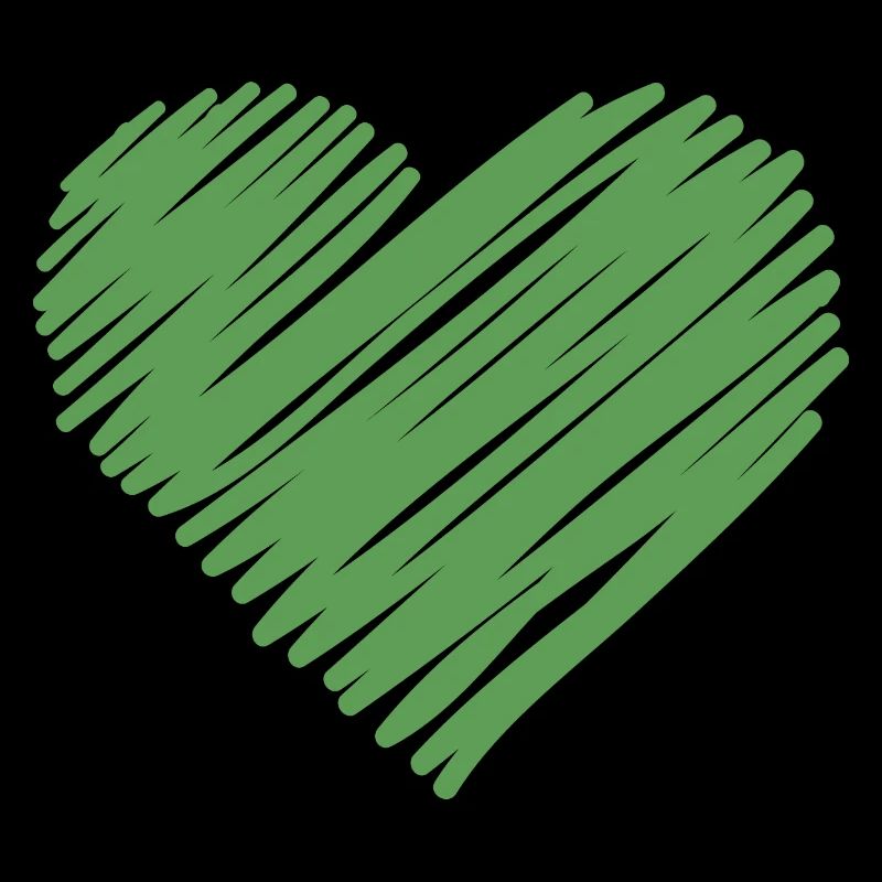 Green sketch heart