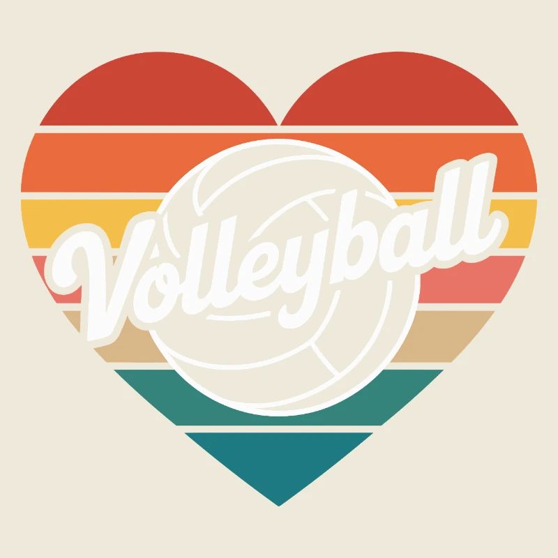 Volleyball Herz Retro